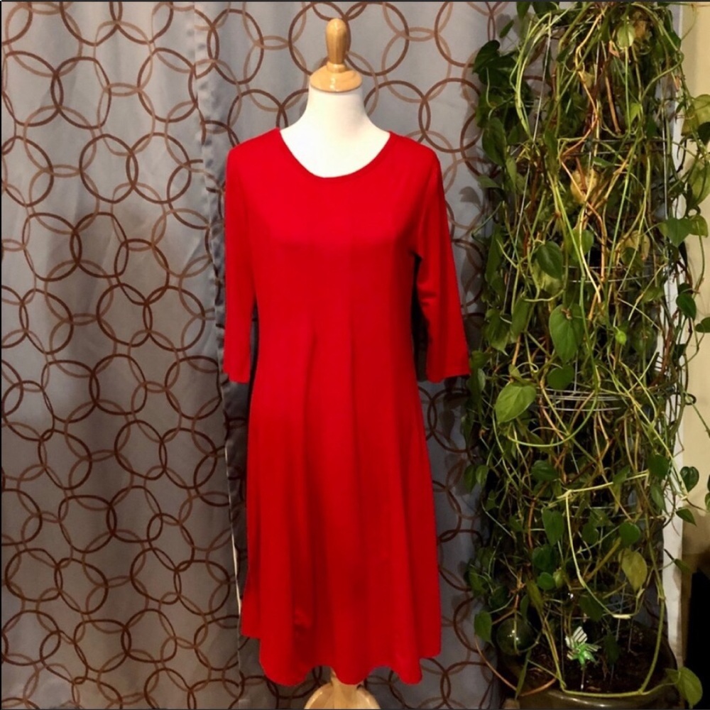 Red Scoop Neck T-Shirt Like Dress Size Medium